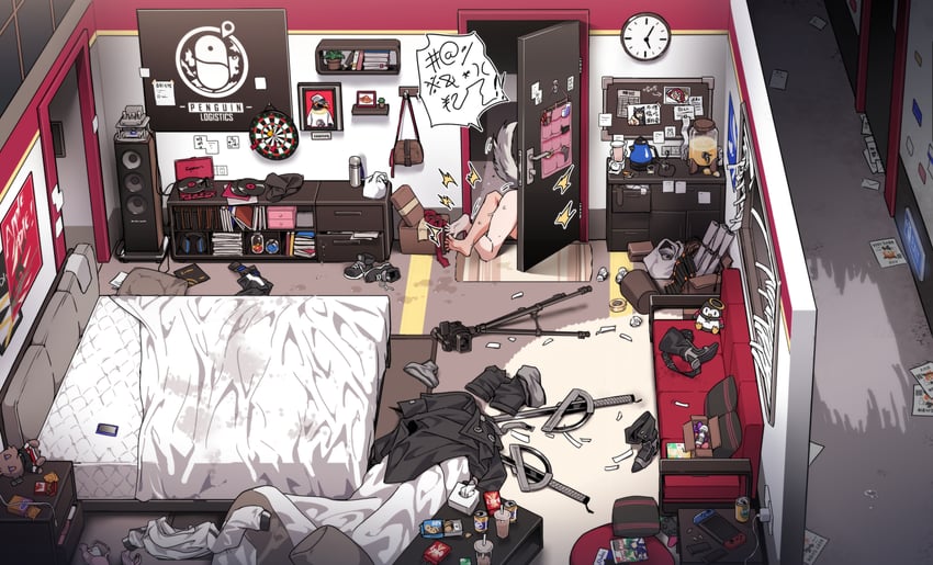 texas, lappland, exusiai, and emperor (arknights) drawn by kataokasan