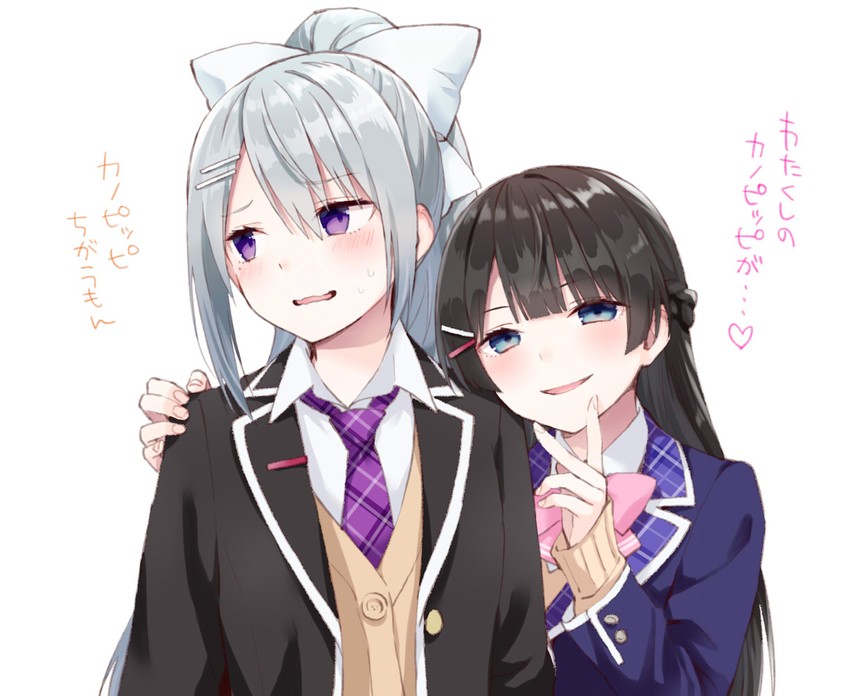 tsukino mito and higuchi kaede (nijisanji) drawn by hijiki_(hijikini)