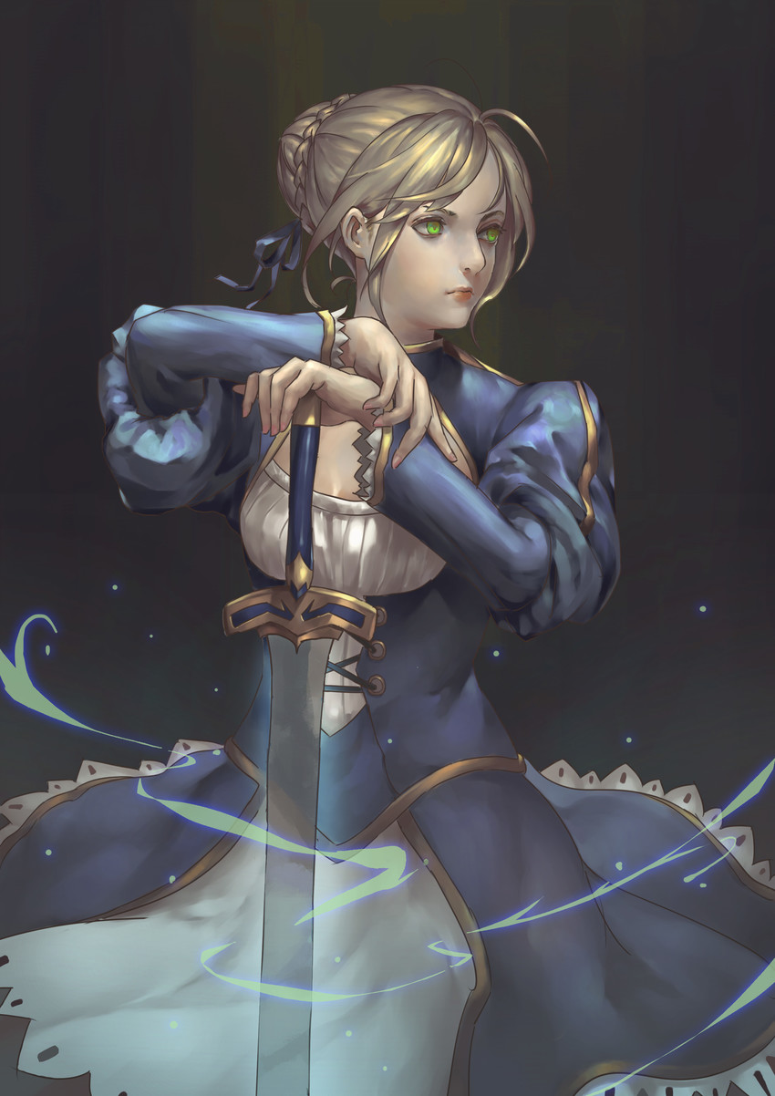 artoria pendragon and saber (fate and 1 more) drawn by forever_star