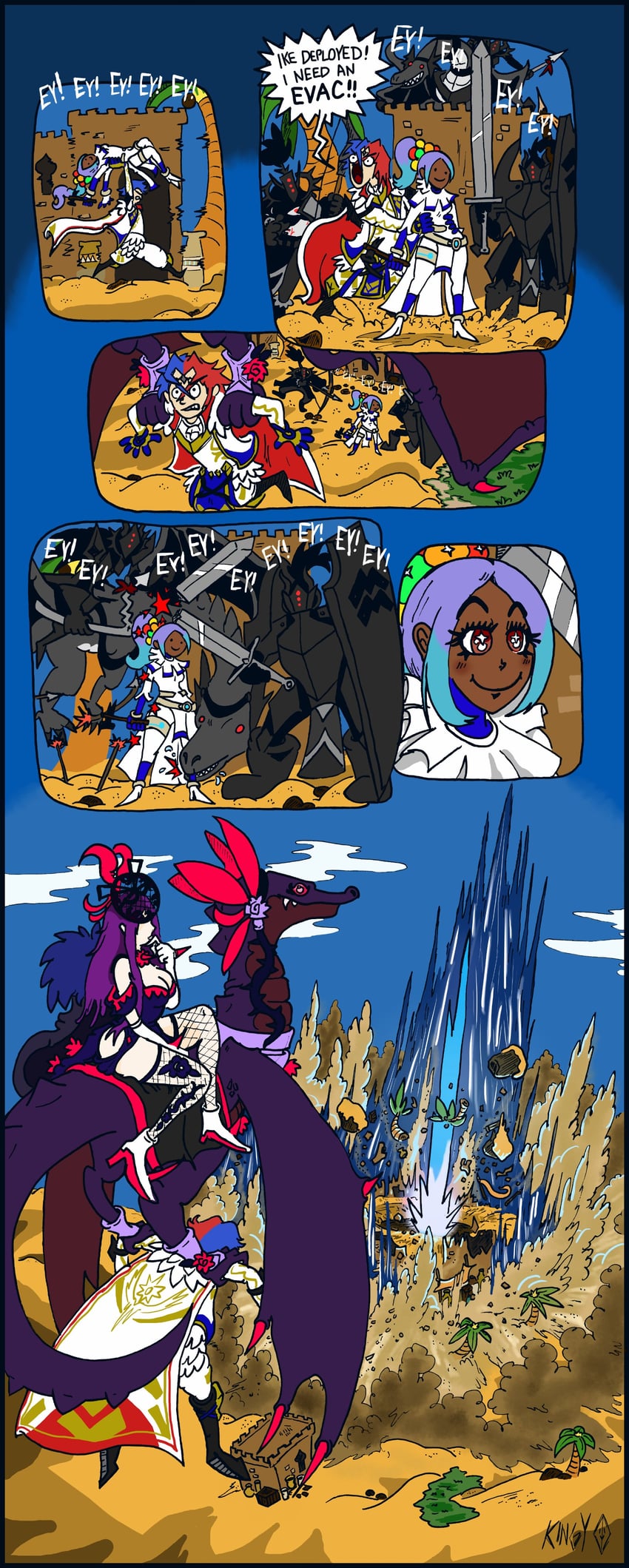 ivy, male alear, and timerra (fire emblem and 1 more) drawn by kingy