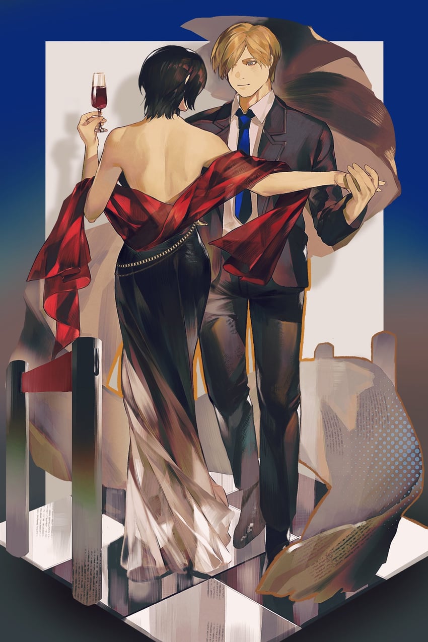 leon s. kennedy and ada wong (resident evil) drawn by kurumi031212