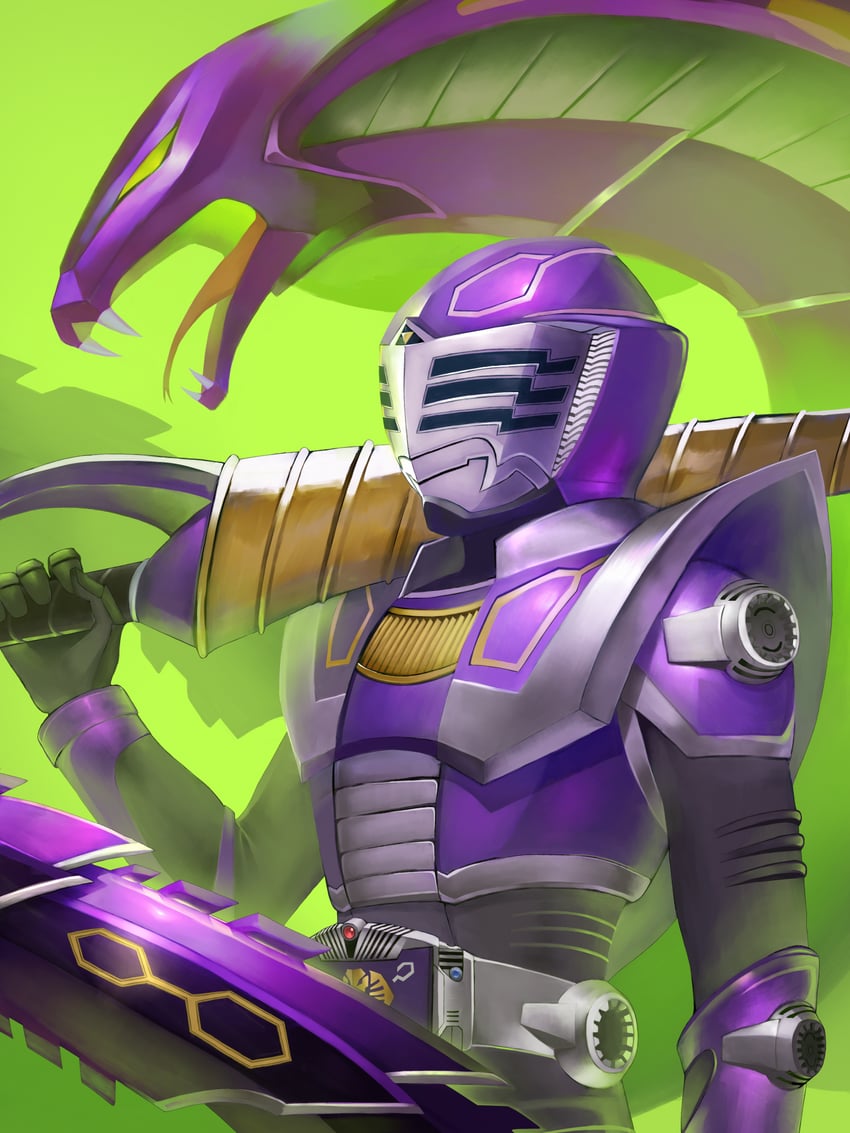 kamen rider ouja and venosnaker (kamen rider and 1 more) drawn by kishida_kai