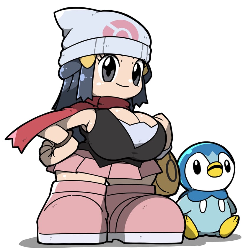 dawn and piplup (pokemon and 1 more) drawn by name_omoitukan2
