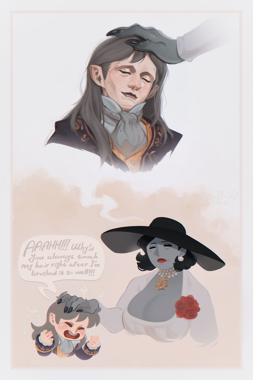 alcina dimitrescu and ramon salazar (resident evil and 2 more) drawn by pooziqo-royal