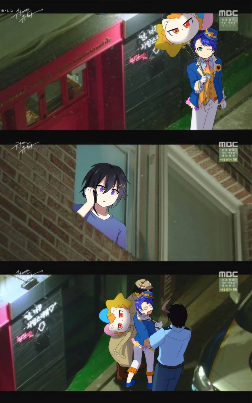 astel leda, kanade izuru, aragami oga, yatogami fuma, and apolleon (holostars and 1 more) drawn by yuinya_(chicken5536)