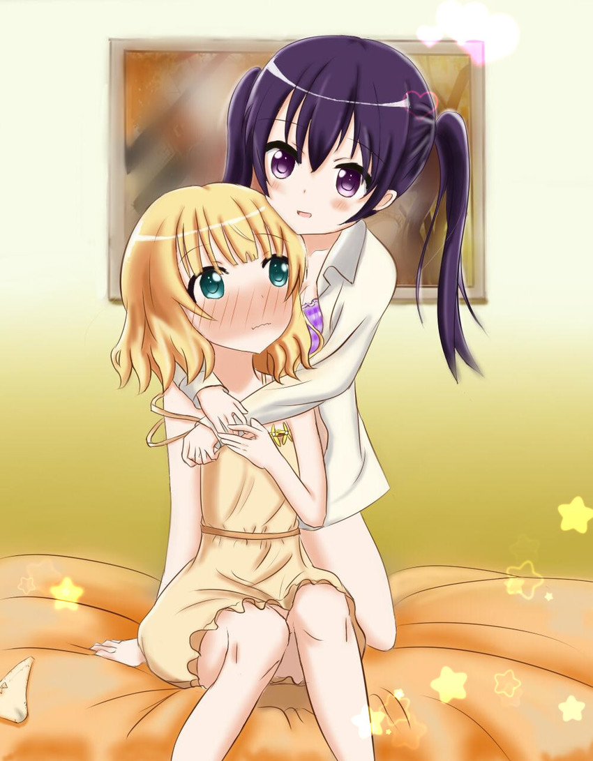 kirima syaro and tedeza rize (gochuumon wa usagi desu ka?) drawn by xiaosamiao