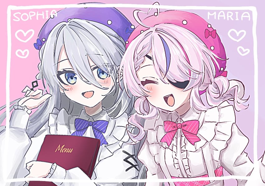 maria marionette and sophia valentine (nijisanji and 1 more) drawn by yurrrara00