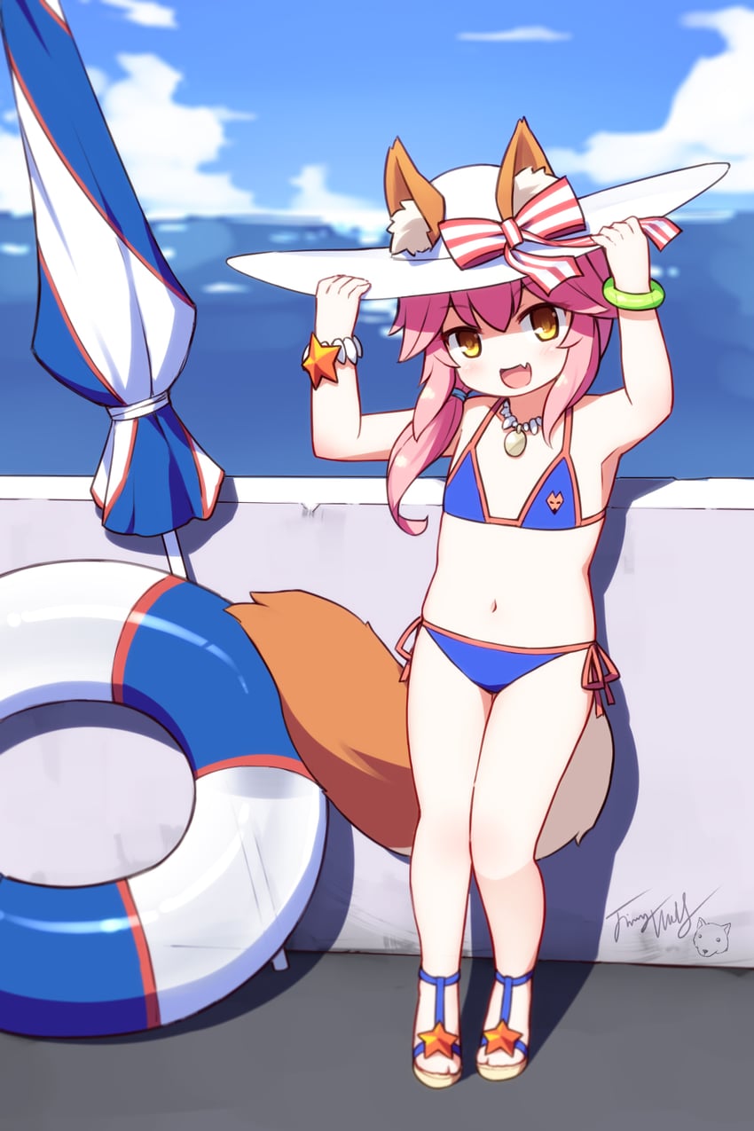 tamamo and tamamo no mae (fate and 1 more) drawn by langbazi