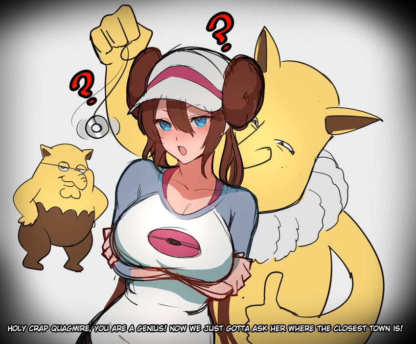 rosa, hypno, peter griffin, drowzee, and glenn quagmire (pokemon and 2 more) drawn by kowai_(iamkowai)