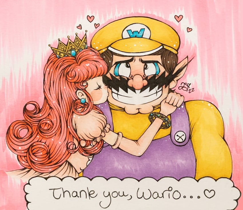 wario and princess shokora (wario land and 1 more) drawn by bruleebaby