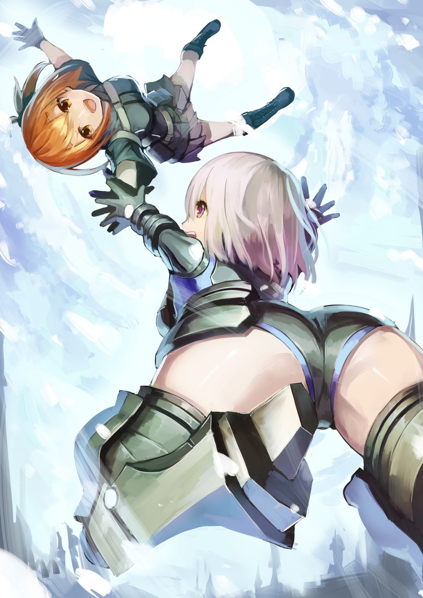 mash kyrielight and fujimaru ritsuka (fate and 2 more) drawn by sue_(bg-bros)