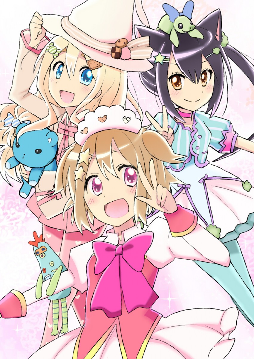 nakano azusa, hirasawa yui, kotobuki tsumugi, and ton-chan (k-on!) drawn by gum_(vivid_garden)