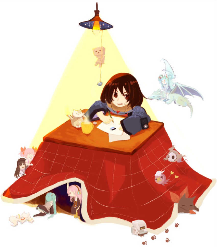 hatsune miku, akemi homura, kaname madoka, megurine luka, kyubey, and 5 more (pokemon and 7 more) drawn by sn2562