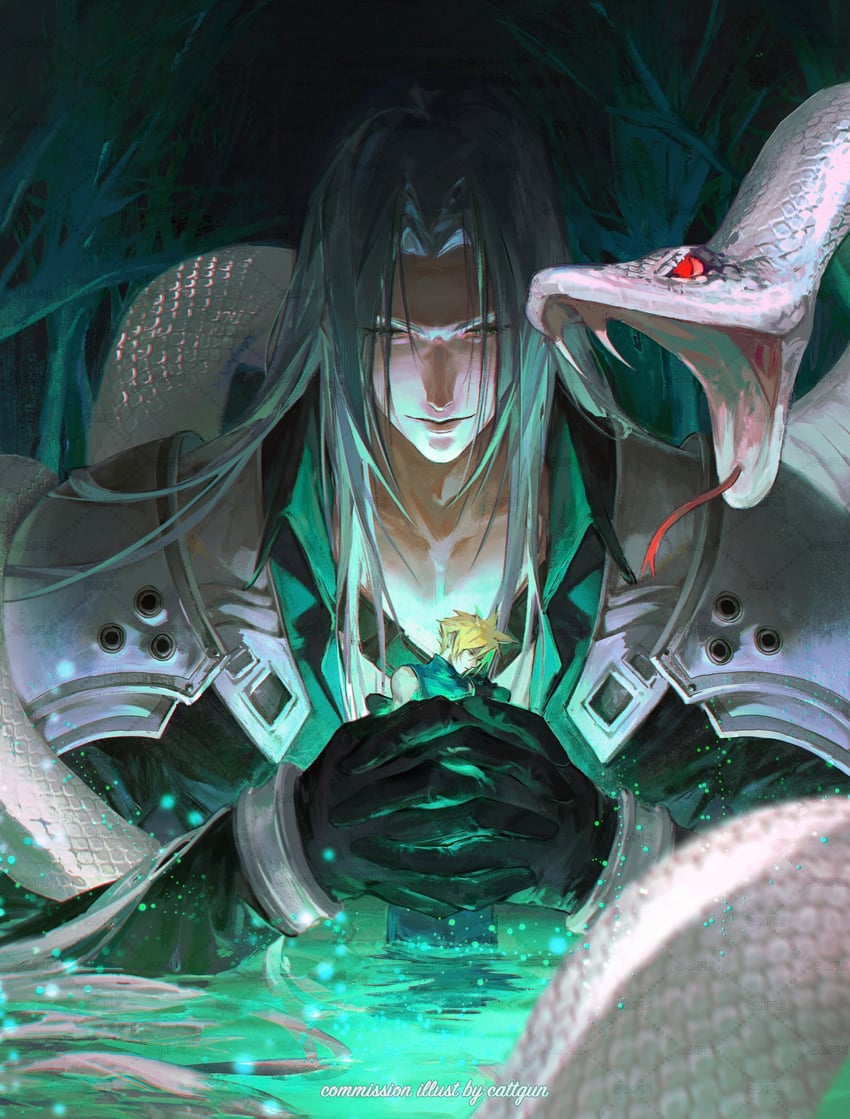 cloud strife and sephiroth (final fantasy and 2 more) drawn by kiyomitsu_yari