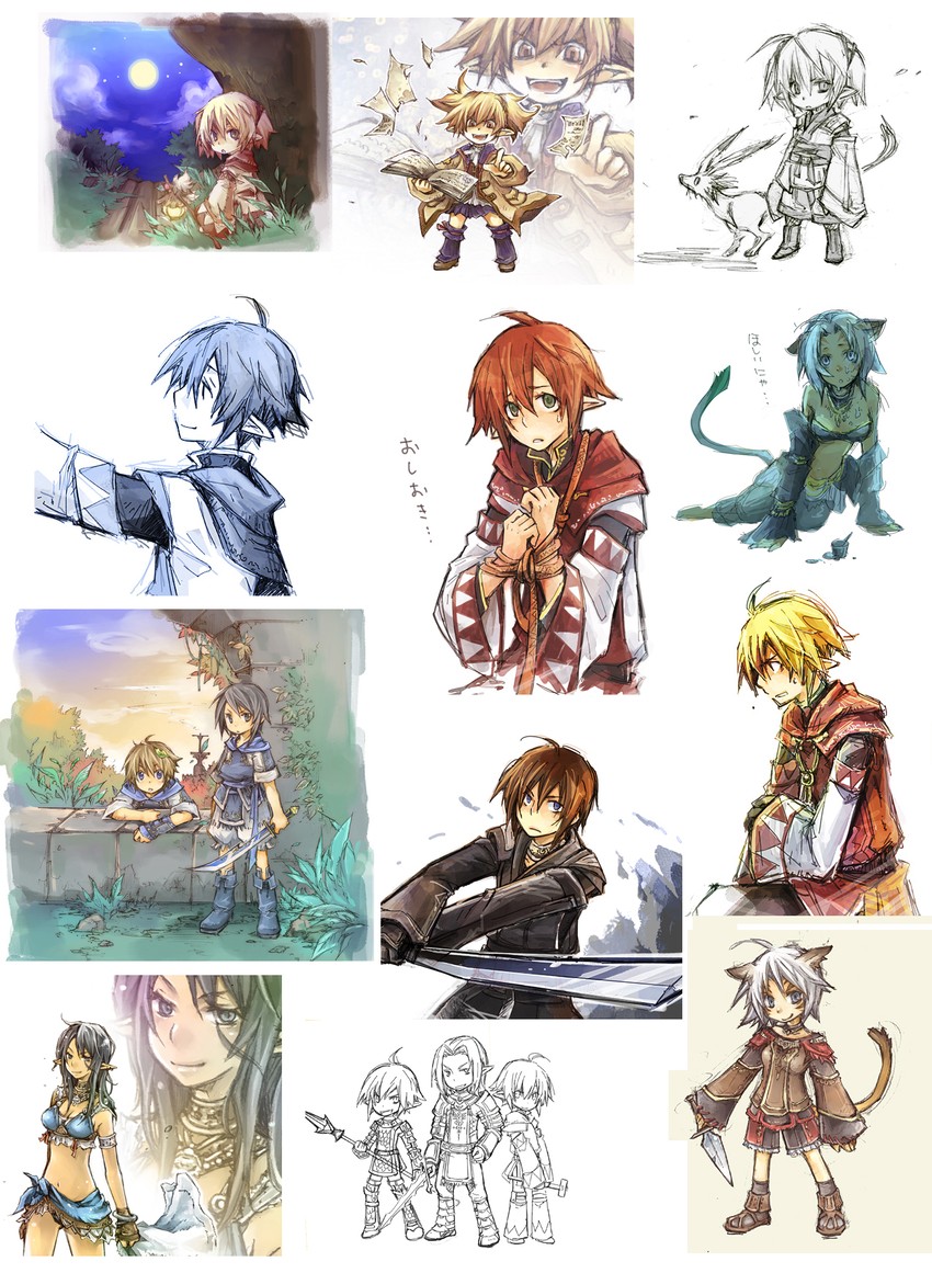 adventurer and white mage (final fantasy) drawn by fujiwara_akina