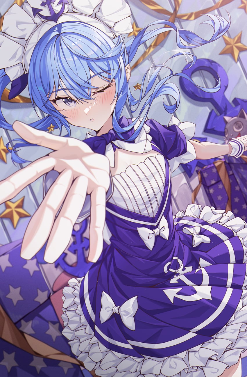 hoshimachi suisei and minato aqua (hololive) drawn by yozora_(1wkdgusdn)