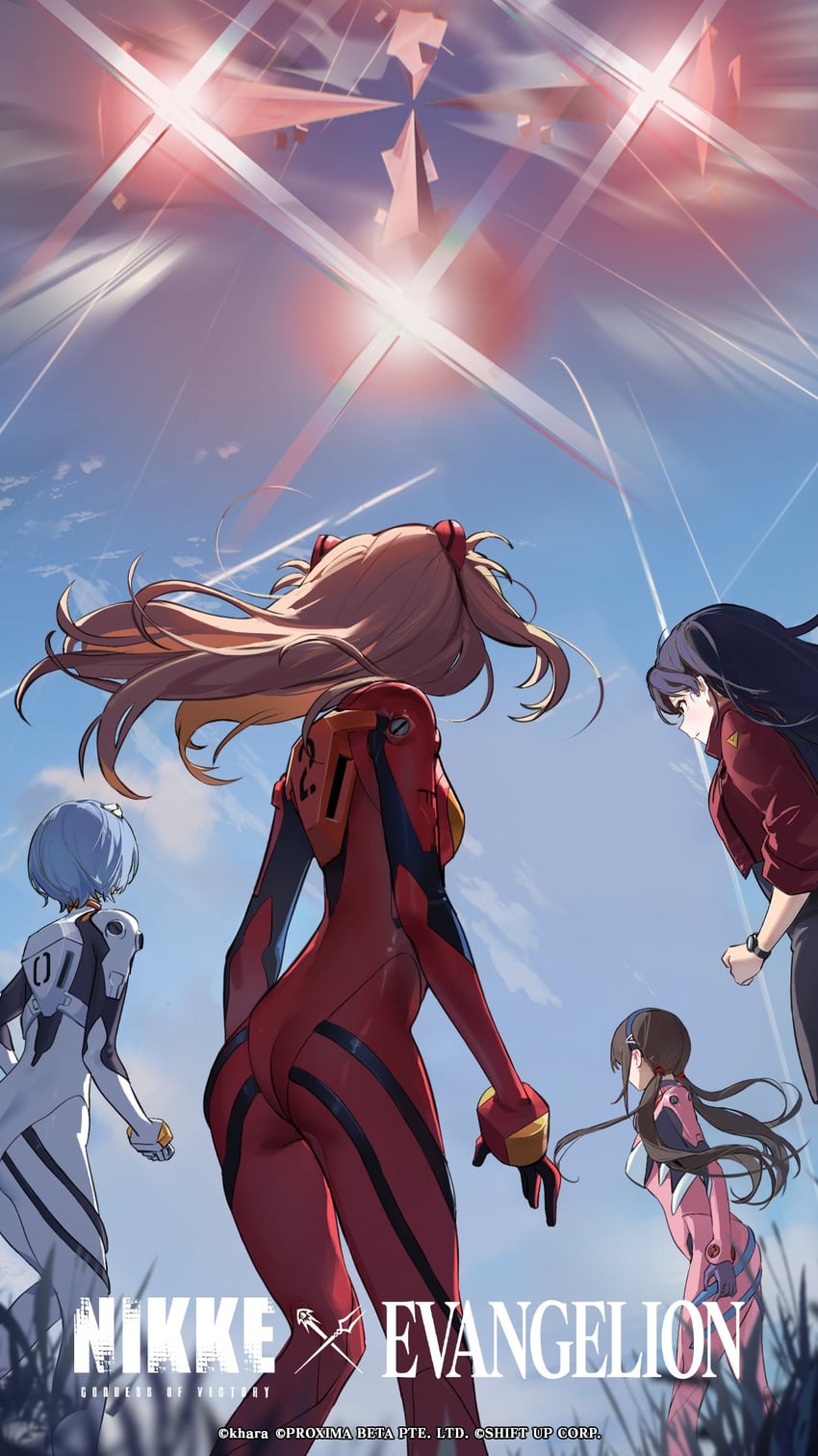souryuu asuka langley, ayanami rei, makinami mari illustrious, katsuragi misato, and ramiel (neon genesis evangelion and 2 more)