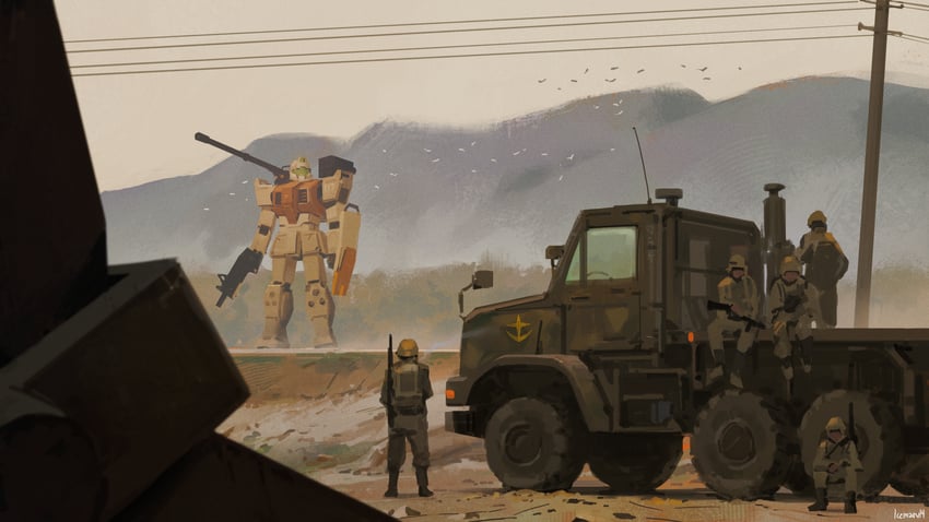 ground gm (gundam and 1 more) drawn by icemarv14
