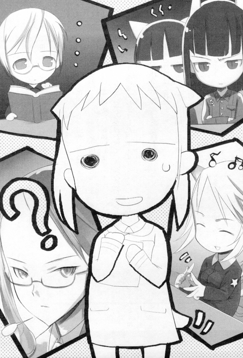 ursula hartmann, anabuki tomoko, elma leivonen, sakomizu haruka, katharine o'hare, and 1 more (world witches series and 1 more) drawn by shimada_fumikane and ueda_hashigo