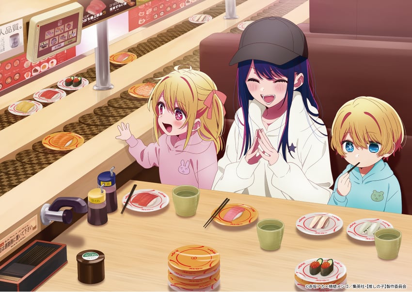 hoshino ai, hoshino ruby, and hoshino aquamarine (oshi no ko and 1 more)