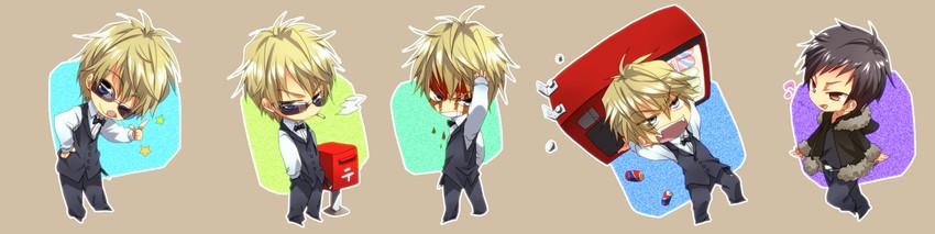 orihara izaya and heiwajima shizuo (durarara!!) drawn by echo_(circa)