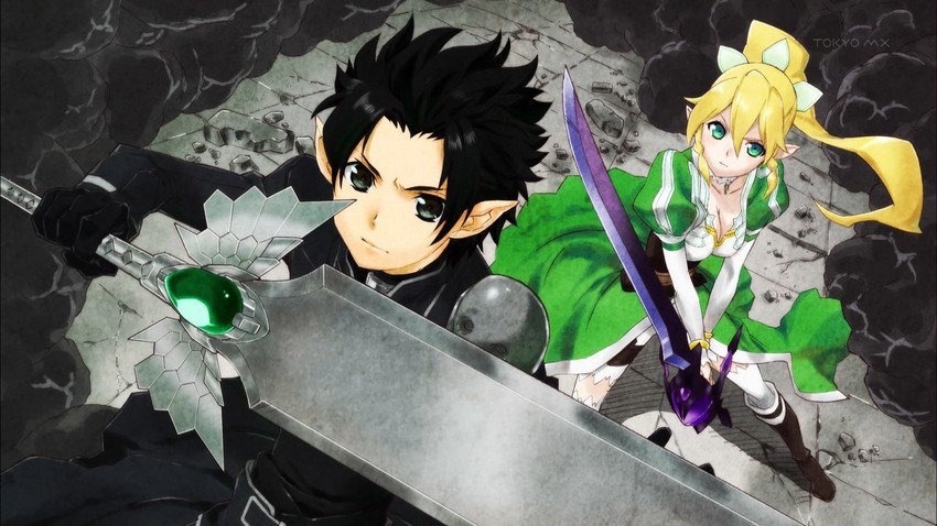 kirito, leafa, black lotus, and silver crow (sword art online and 1 more) drawn by kabashima_yousuke
