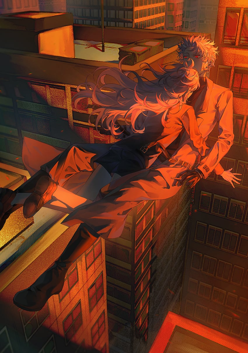 hatsutori hajime and theodore riddle (saibou shinkyoku) drawn by yongzhehentai