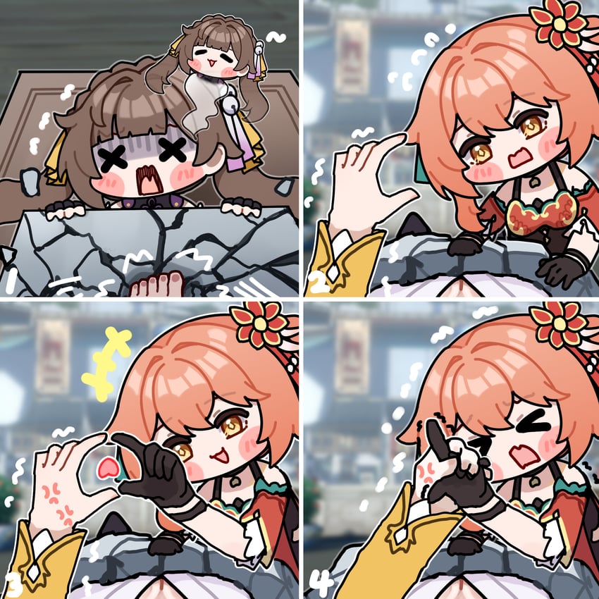 yunli, sushang, and guinaifen (honkai and 1 more) drawn by ldd.ek