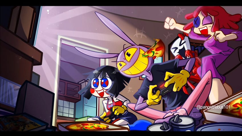 pomni, jax, ragatha, and gangle (the amazing digital circus) drawn by pangsit_rebus
