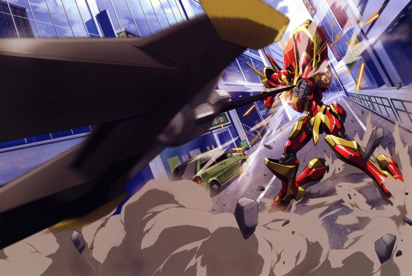 lancelot and lancelot trial (code geass and 1 more) drawn by nakada_eiji