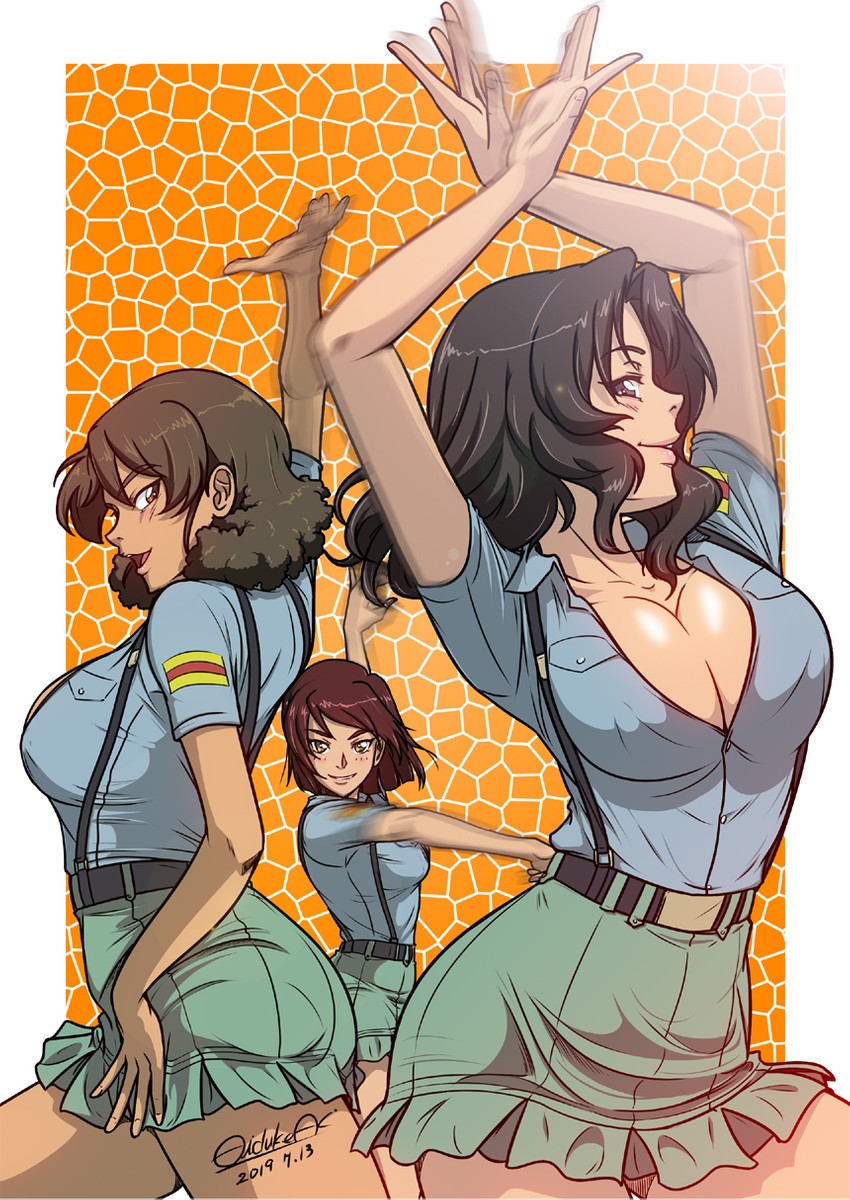 el, tristana, and viridiana (girls und panzer) drawn by hizuekeaki