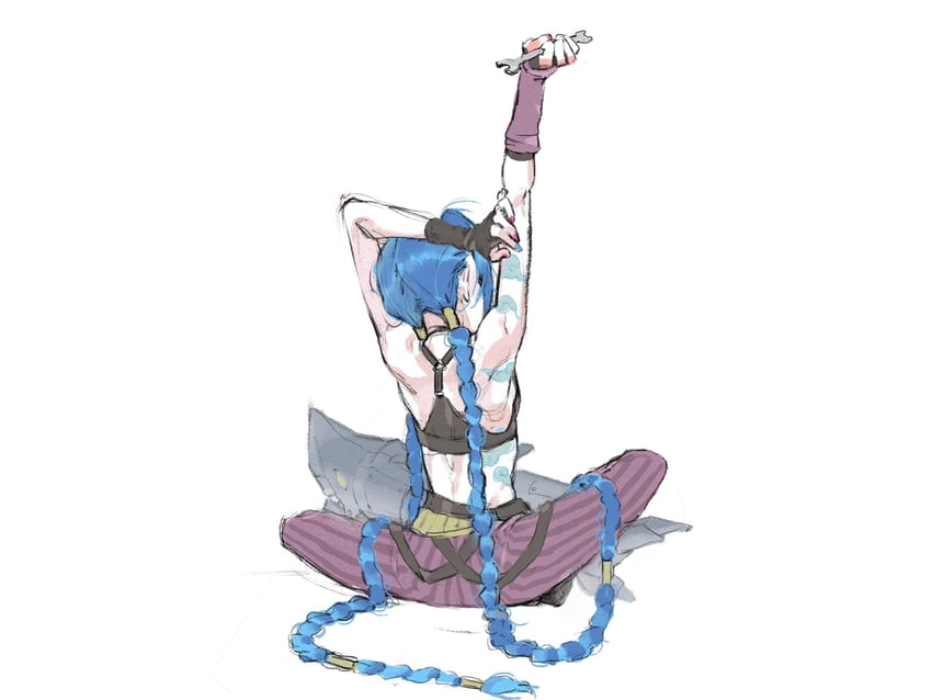 jinx and arcane jinx (league of legends and 1 more) drawn by myobi_(f0r_l0l)