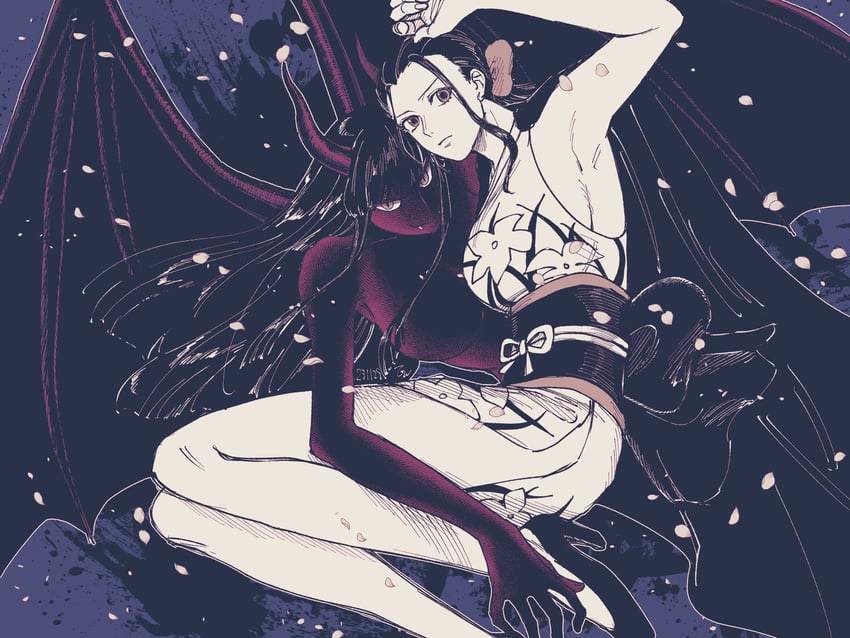 nico robin and demonio fleur (one piece) drawn by tagawa_jiro