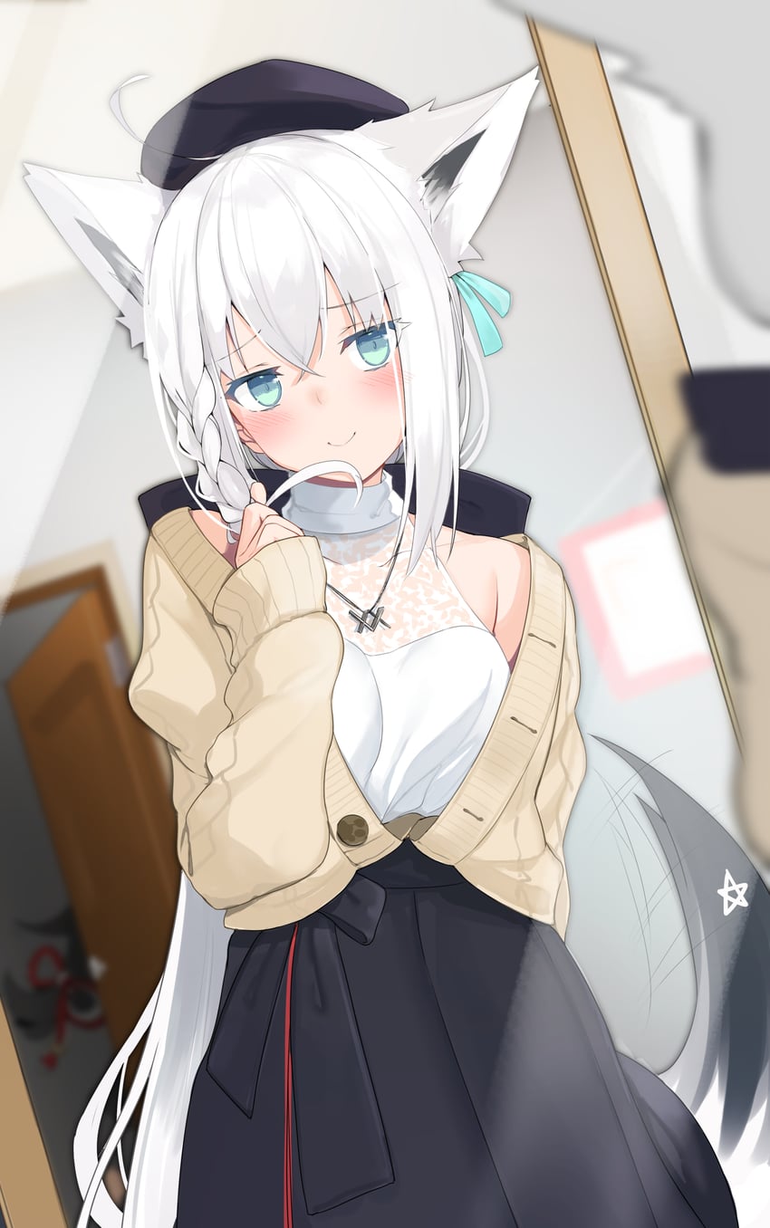 shirakami fubuki and ookami mio (hololive) drawn by yuuzuki_(re'ef)