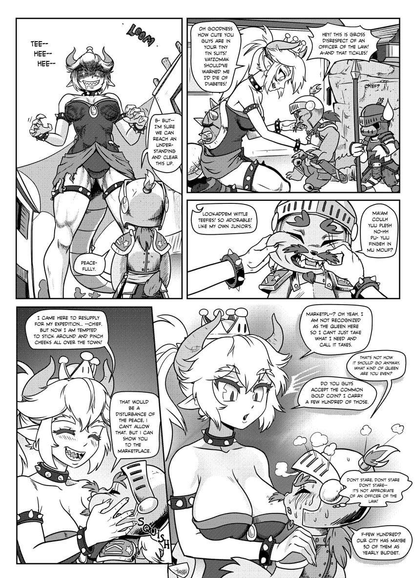 bowsette and monty mole (mario and 1 more) drawn by tony_kuusisto