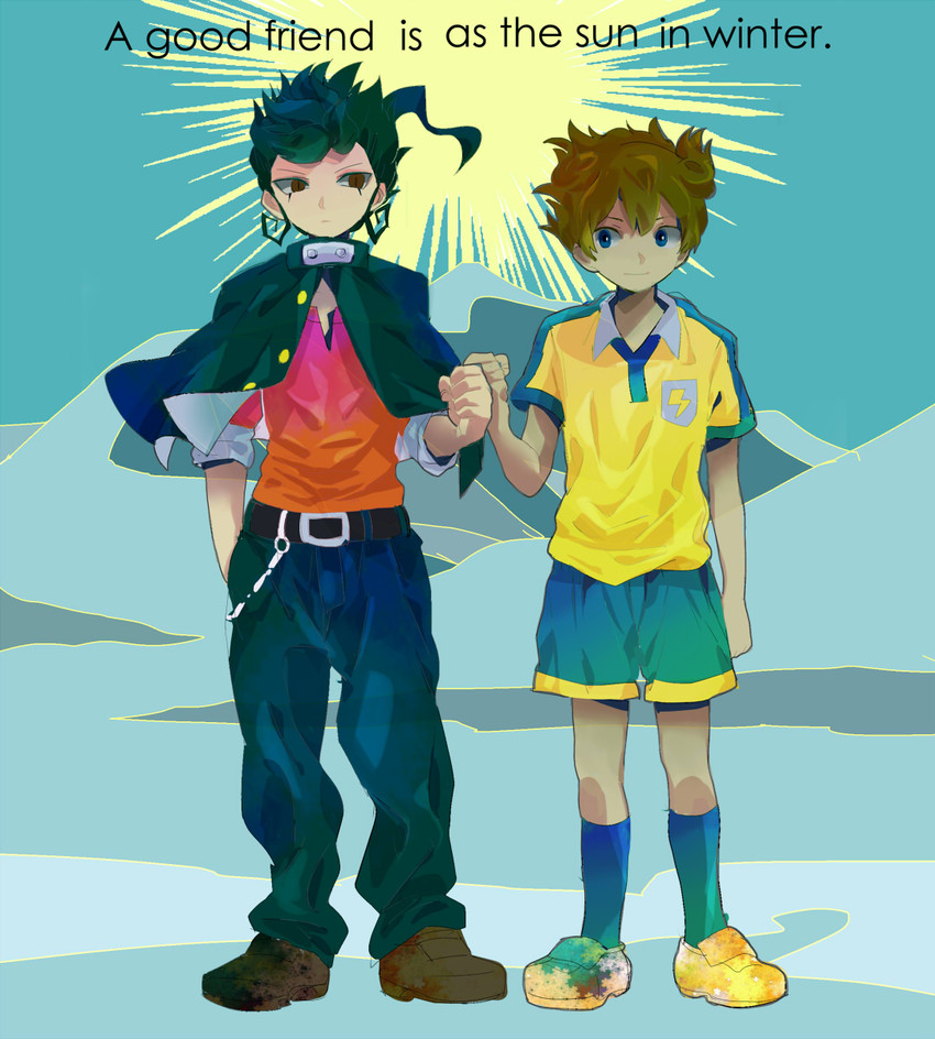 matsukaze tenma and tsurugi kyousuke (inazuma eleven and 1 more) drawn by pgawj