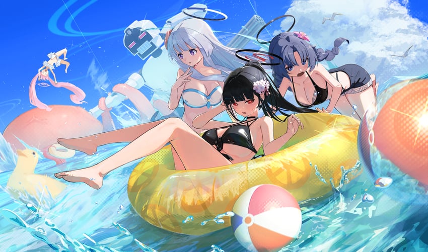 yuuka, rio, noa, and koyuki (blue archive) drawn by cthlo