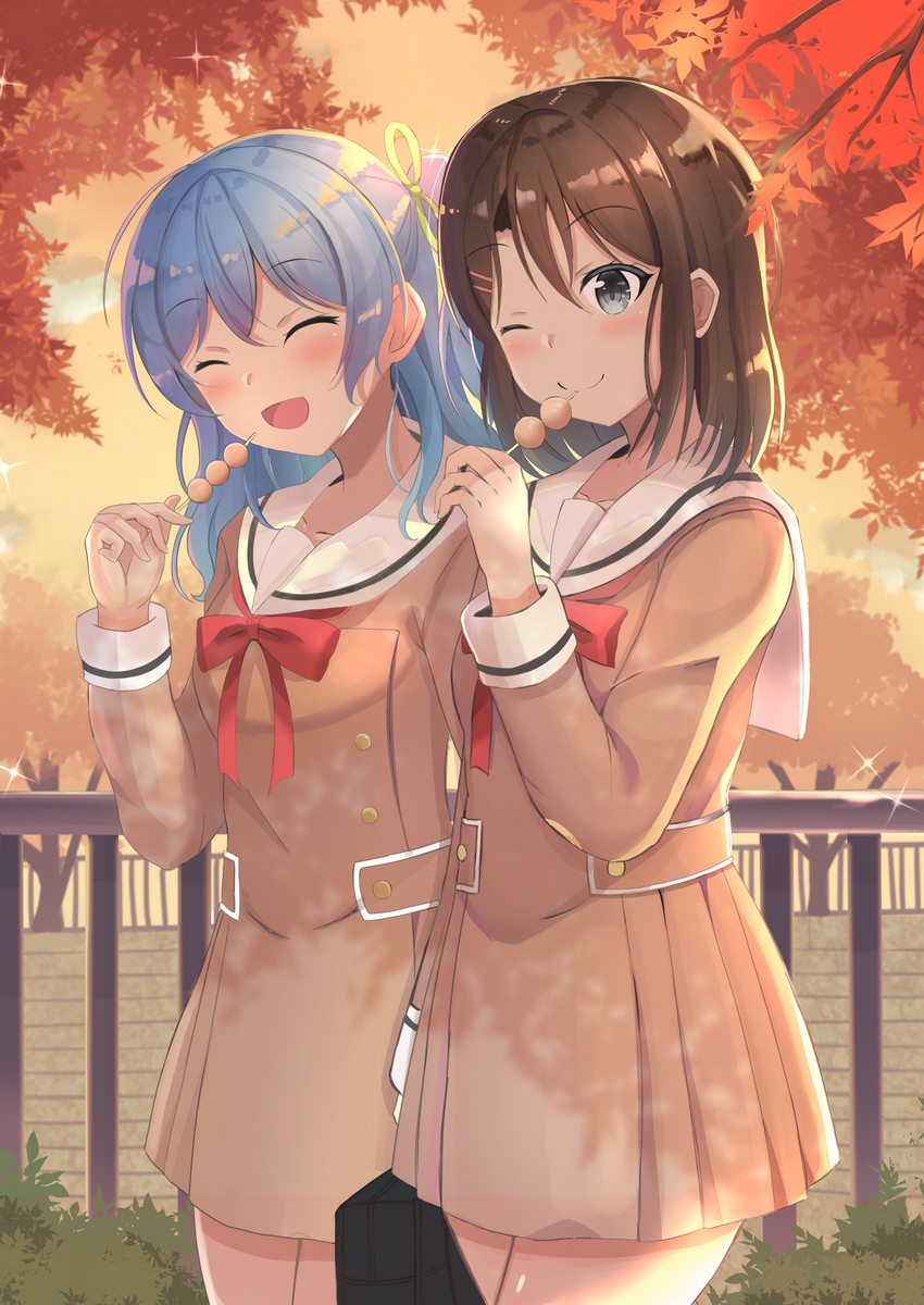 okusawa misaki and matsubara kanon (bang dream!) drawn by mmakesou