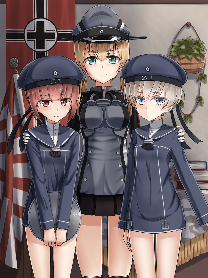 prinz eugen, z1 leberecht maass, and z3 max schultz (kantai collection) drawn by yakob_labo