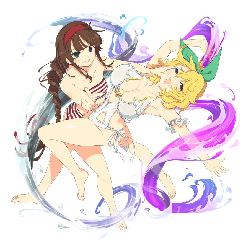 ryouna and ryoubi (senran kagura and 2 more) drawn by yaegashi_nan