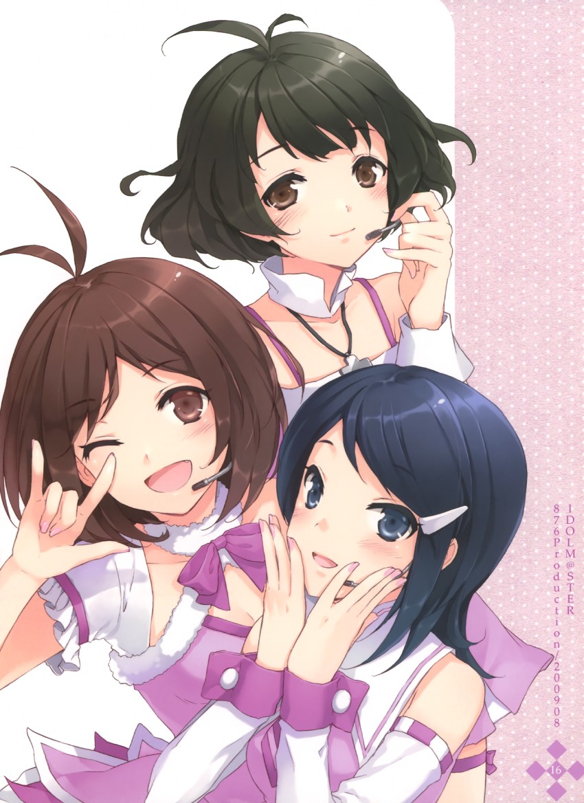 akizuki ryo, mizutani eri, and hidaka ai (idolmaster and 1 more) drawn by cuteg