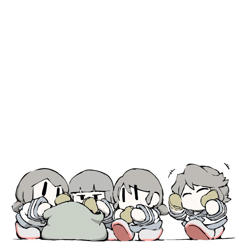 fubuki, hatsuyuki, miyuki, and shirayuki (kantai collection) drawn by task_(s_task80)