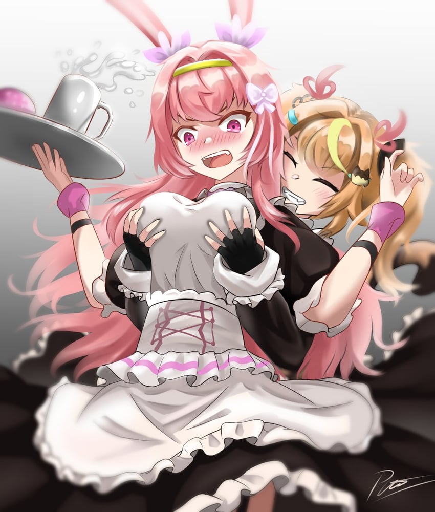 hibiki du ca and akatsuki banmai (nijigen project) drawn by hitatsuphat