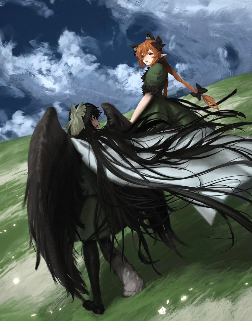kaenbyou rin and reiuji utsuho (touhou) drawn by rin_reycamoy