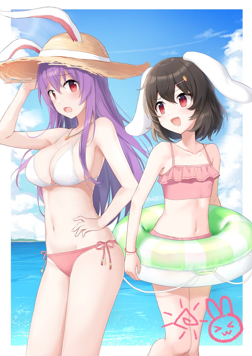 reisen udongein inaba and inaba tewi (touhou) drawn by yada_(xxxadaman)