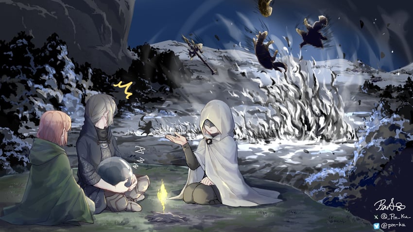 tarnished, melina, fire keeper, sister friede, and tree sentinel (elden ring and 3 more) drawn by pin.s