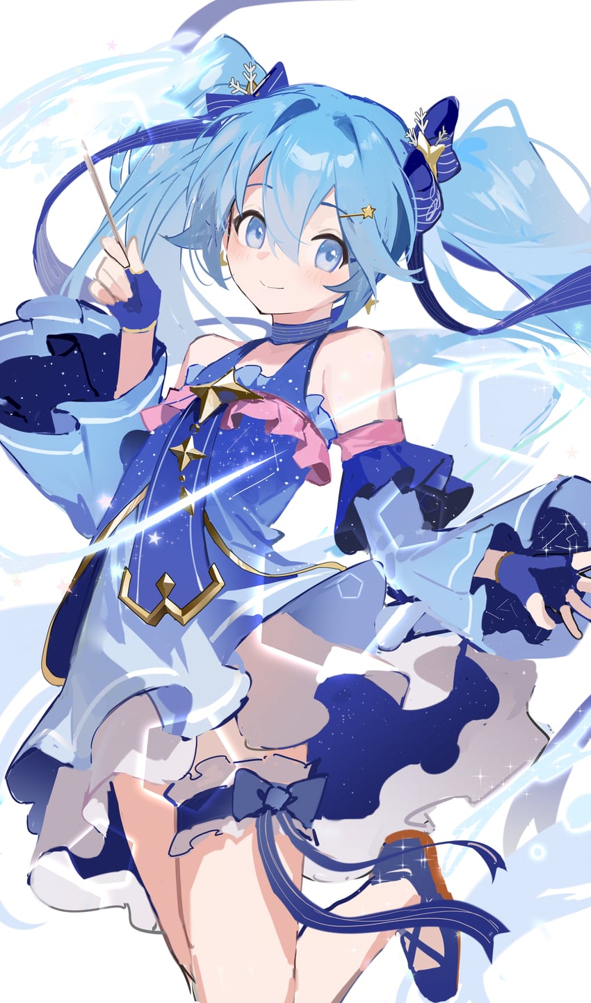 hatsune miku and yuki miku (vocaloid) drawn by jiu_ye_sang