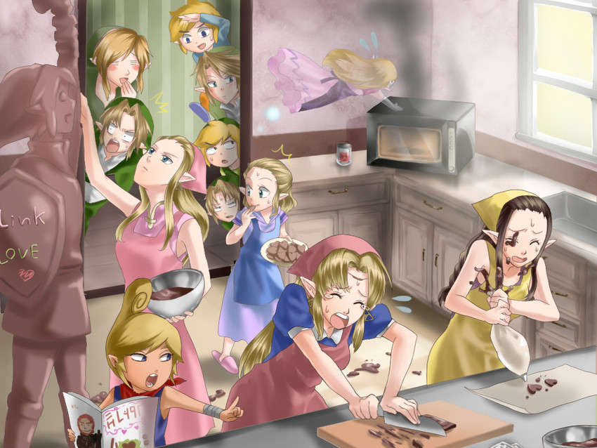 link, princess zelda, toon link, ganondorf, young link, and 3 more (the legend of zelda and 5 more) drawn by wasabi_(legemd)