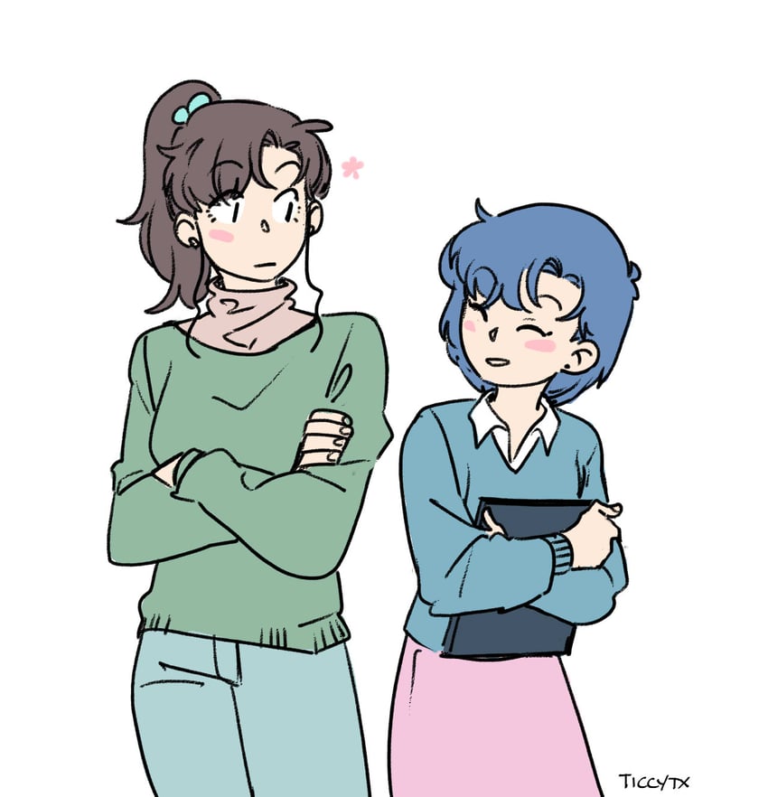 mizuno ami and kino makoto (bishoujo senshi sailor moon) drawn by ticcy