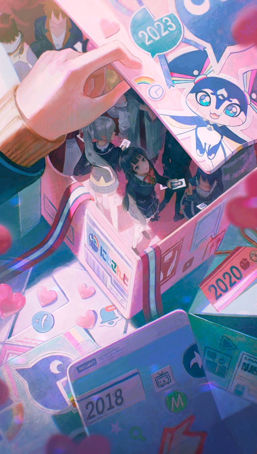 tsukino mito, higuchi kaede, kenmochi touya, shizuka rin, yuuki chihiro, and 7 more (nijisanji and 2 more) drawn by ikuta41